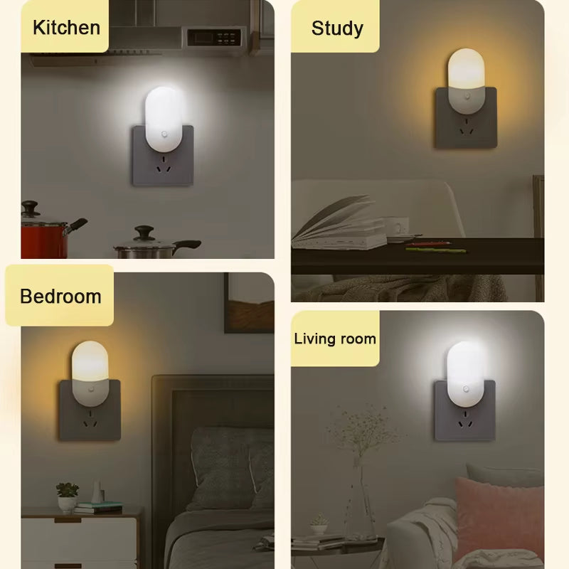 Led Mini Night Light Switch Plug-In Led Light Eye Protection Night Light Lamp Use for Bedside Baby Feeding Living Room