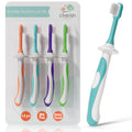 Toddler Toothbrushes 1-2 Years (4-Pack) - Bpa-Free & Safety-Tested Kids Toothbrush Kit, Designed by a Pediatric Dentist, Soft-Grip Toothbrush for Kids, My First Toothbrush Set