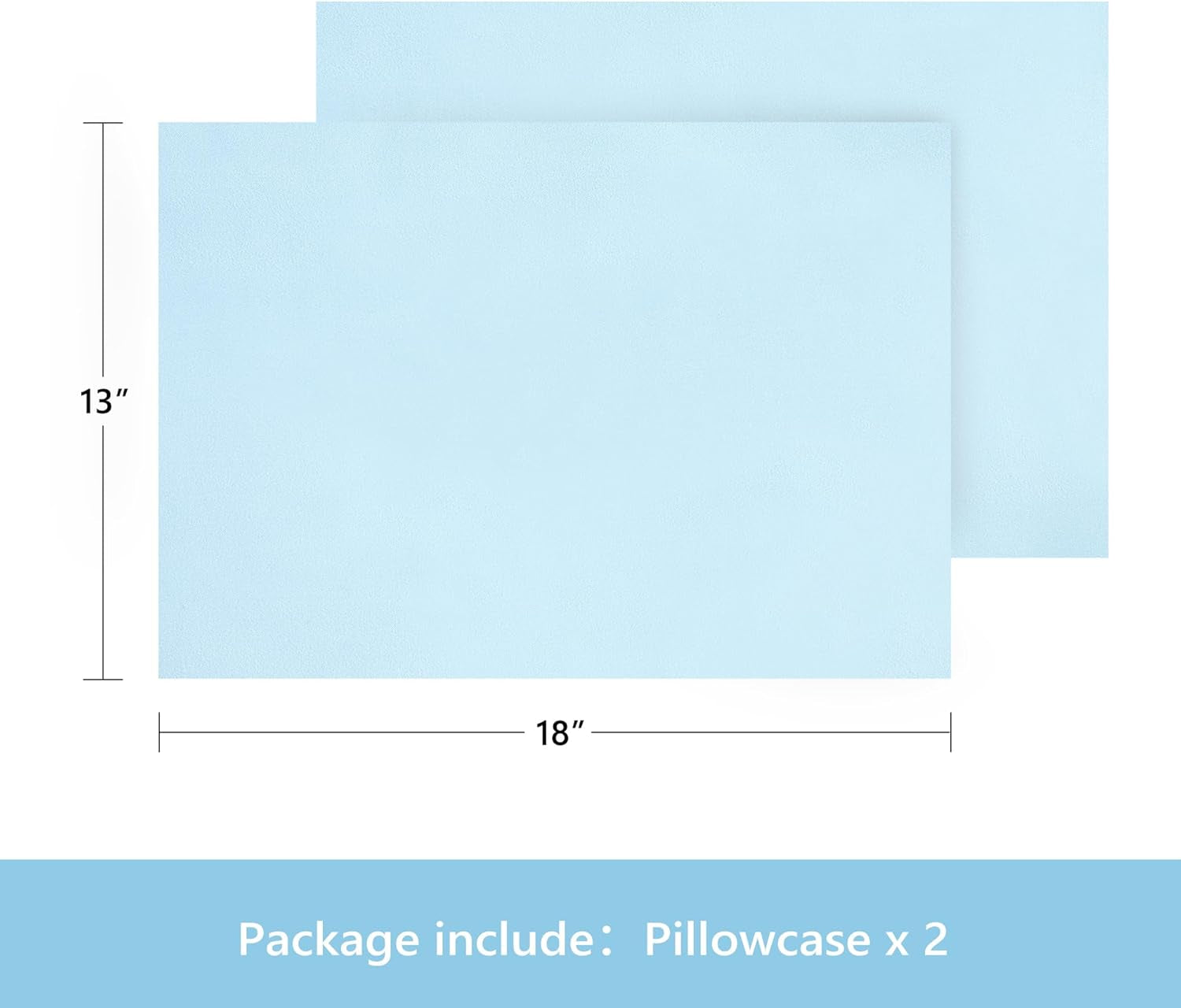 Toddler Pillowcase 2 Pack with Envelope Closure,13" X 18" Silky Soft Microfiber Travel Kids Pillowcase for Boys and Girls,Aqua Blue