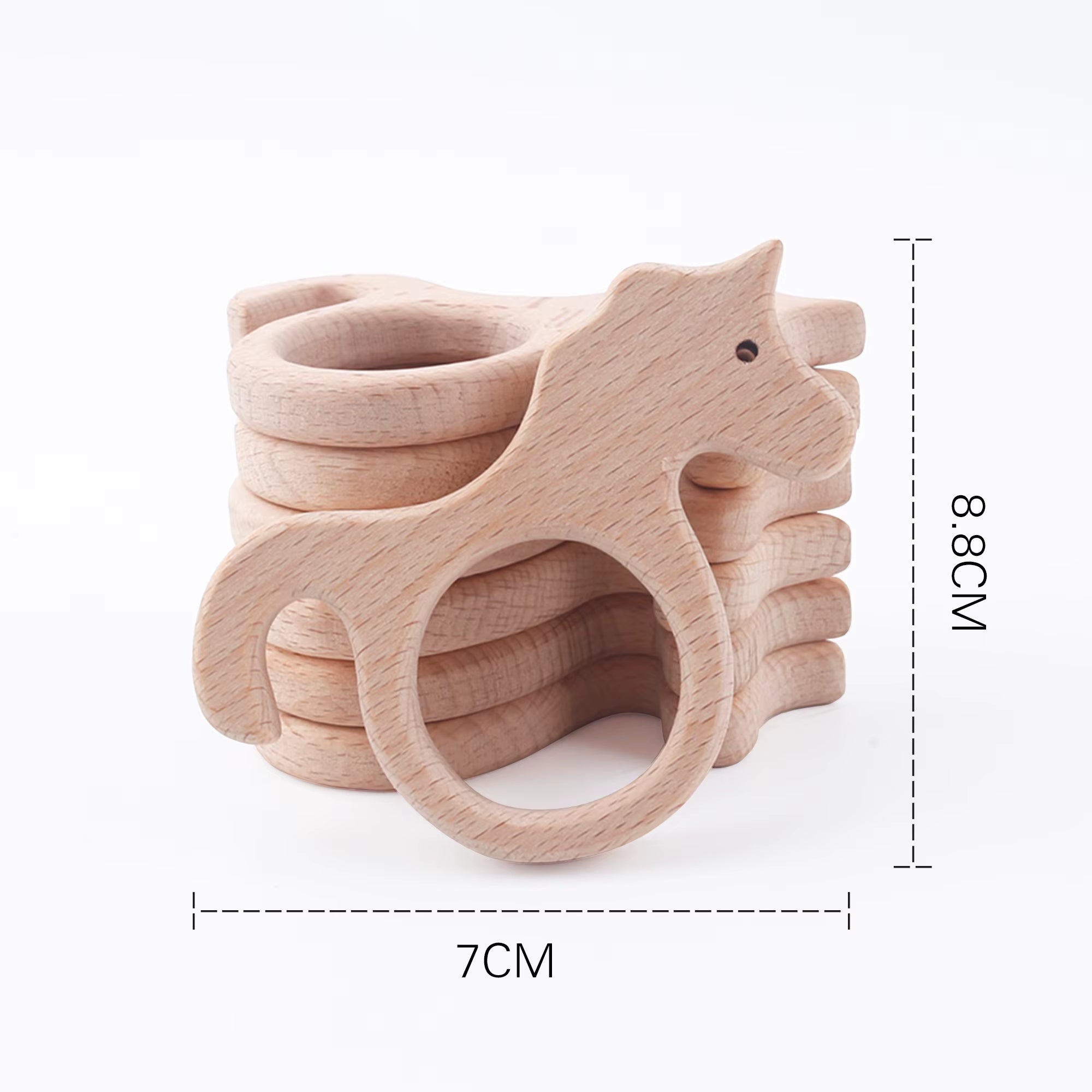 10Pc Baby Wooden Teether Beech Bee Pacifier Teeth Pendant Wooden Baby Gym Toys Montessori Animals Baby Products Newborn Gift Kid