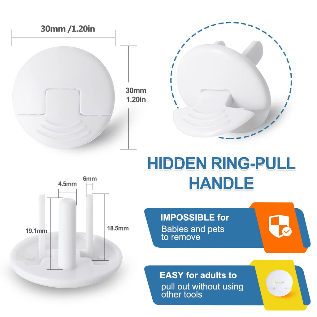 Outlet Covers Baby Proofing White - 38 Pack Plug Covers for Electrical Outlets, Child Proof Socket Covers, Baby Safety Products for Home, Office, Easy Insatllation
