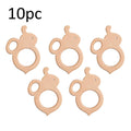 10Pc Baby Wooden Teether Beech Bee Pacifier Teeth Pendant Wooden Baby Gym Toys Montessori Animals Baby Products Newborn Gift Kid