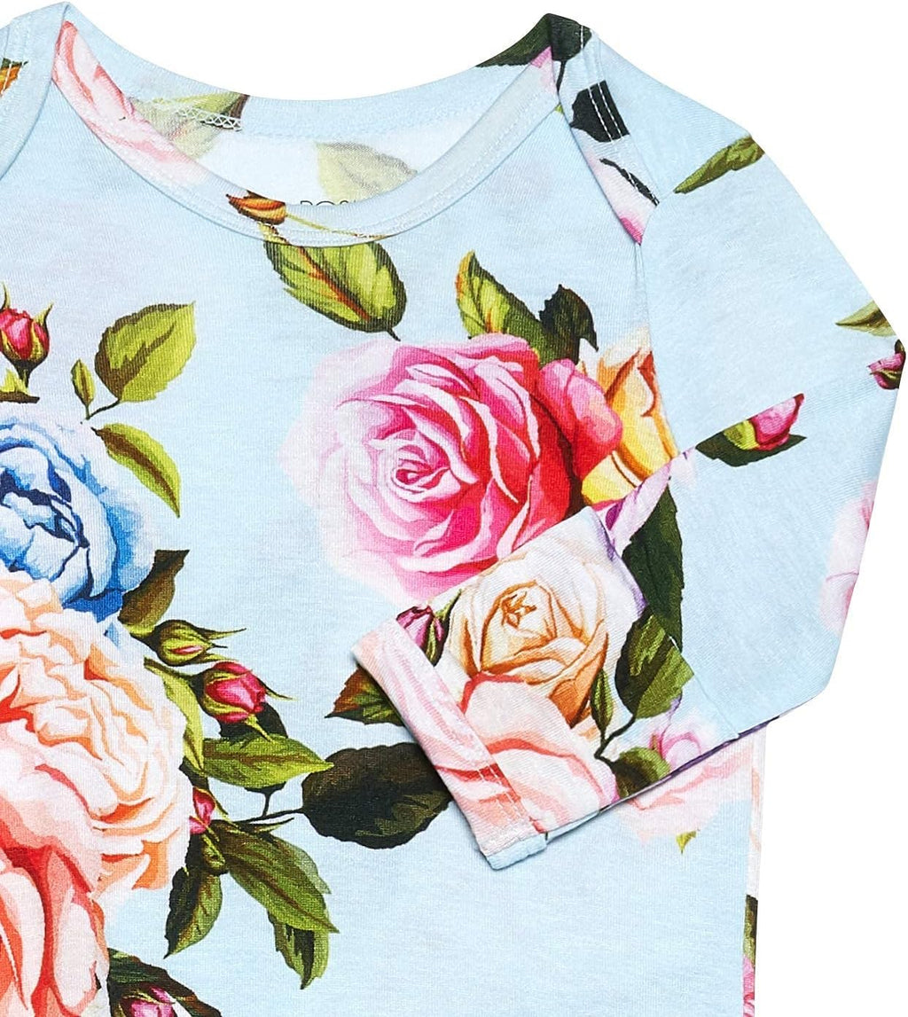 Baby Soft Gown for Girls - Viscose from Bamboo Infant Layette Swaddle Wear - 0-3 Months - Country Rose