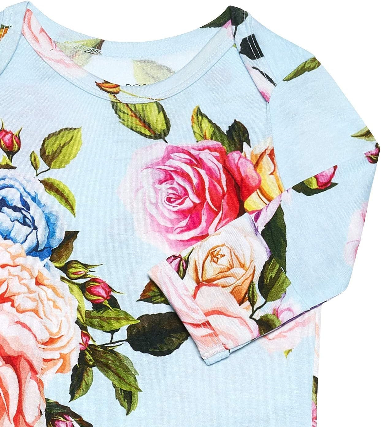 Baby Soft Gown for Girls - Viscose from Bamboo Infant Layette Swaddle Wear - 0-3 Months - Country Rose