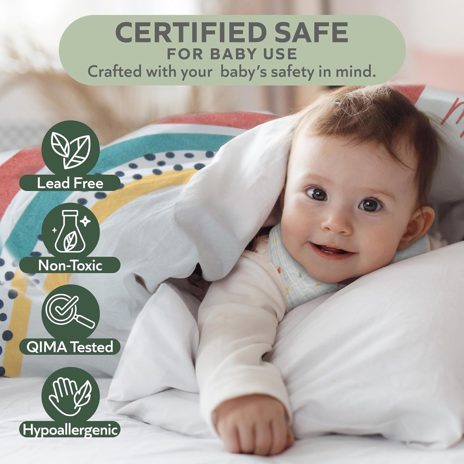 Monthly Milestone Blanket for Baby Girl - 60"X40" - Wrinkle Free Newborn Age Month Blanket with Growth Chart - Washable & Dryable - W/Frames & Cotton Bib - Boho Theme