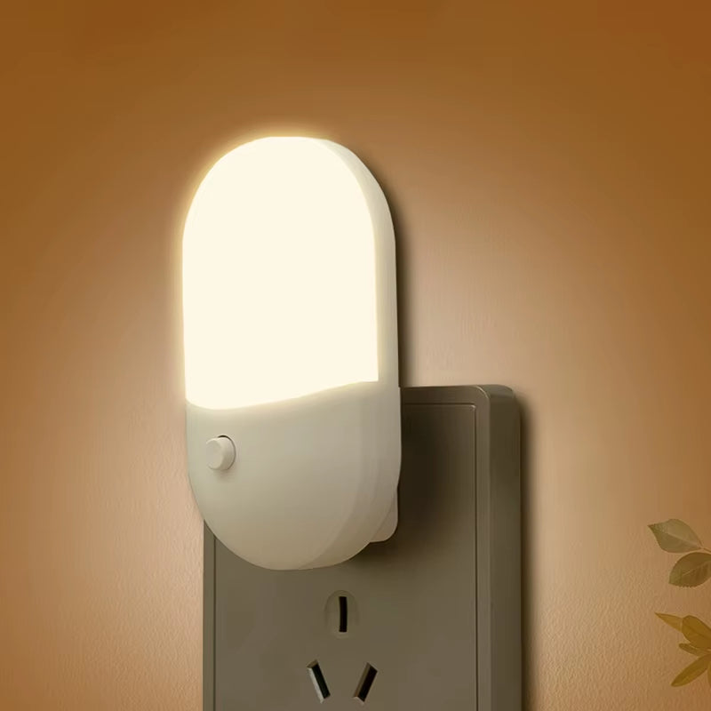Led Mini Night Light Switch Plug-In Led Light Eye Protection Night Light Lamp Use for Bedside Baby Feeding Living Room