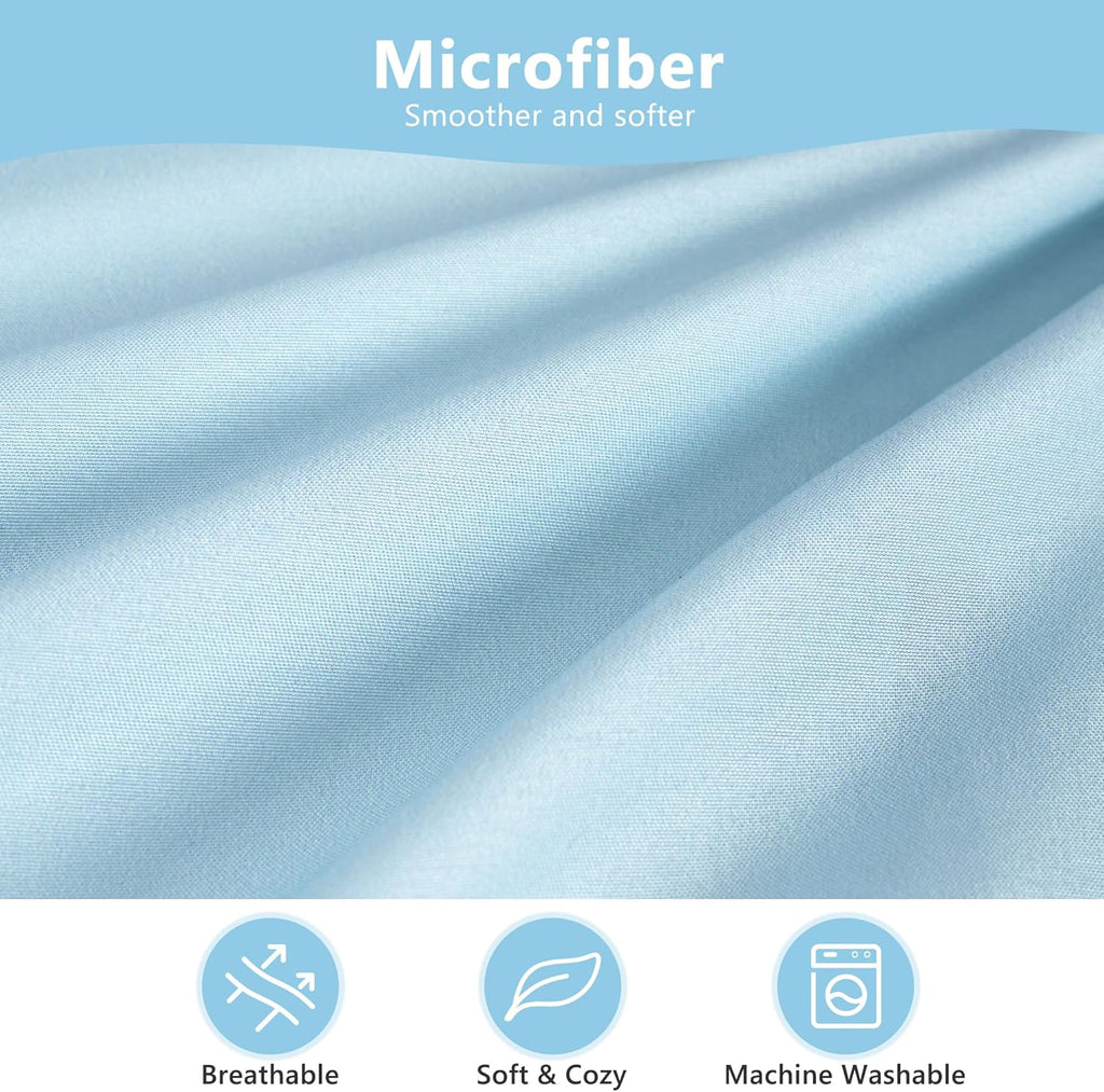 Toddler Pillowcase 2 Pack with Envelope Closure,13" X 18" Silky Soft Microfiber Travel Kids Pillowcase for Boys and Girls,Aqua Blue