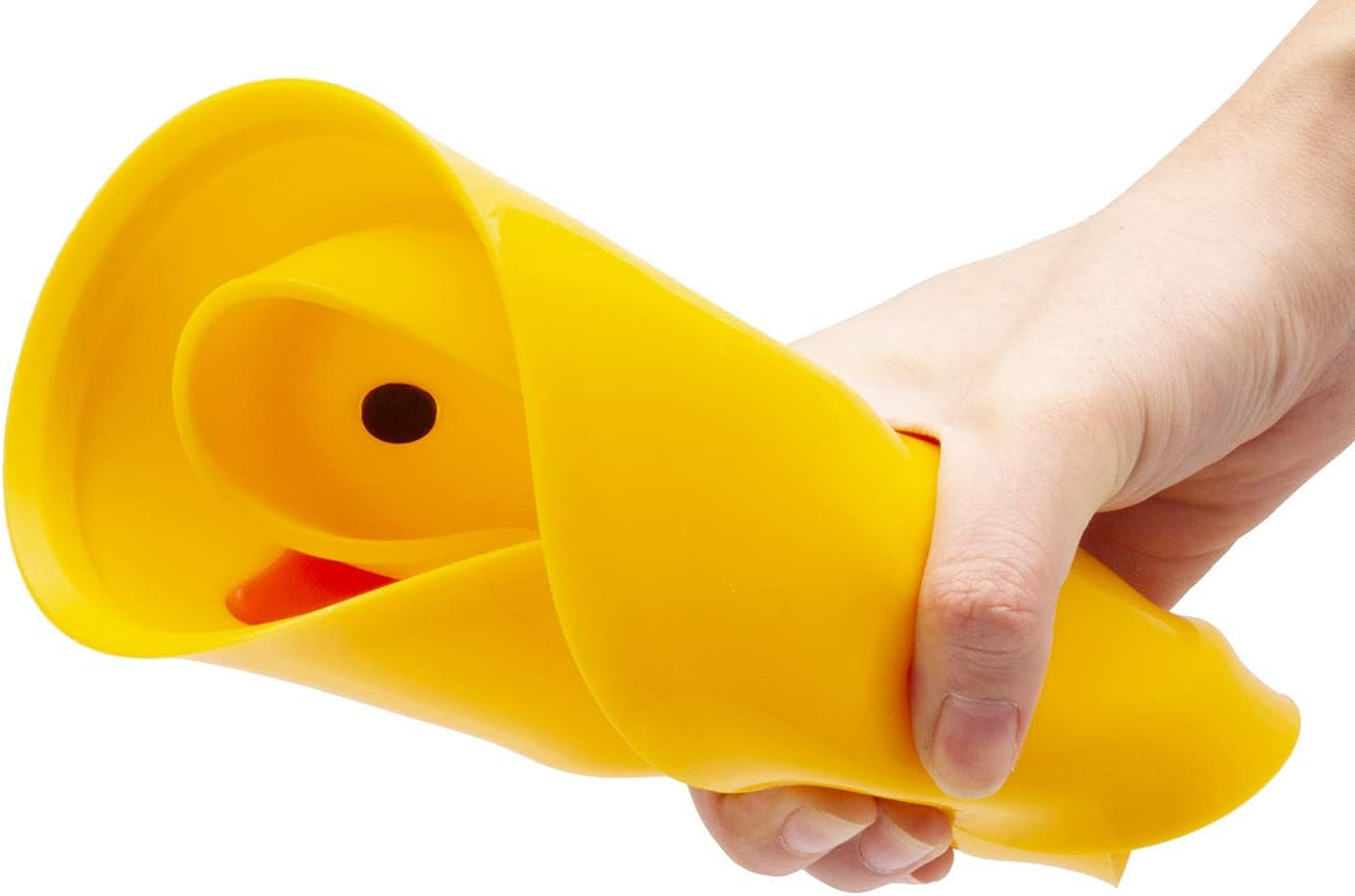 Silicone Divided Toddler Plates, Portable Non Slip Suction Plates for Children Babies and Kids BPA Free Baby Dinner Plate (Duck-Yellow) 1