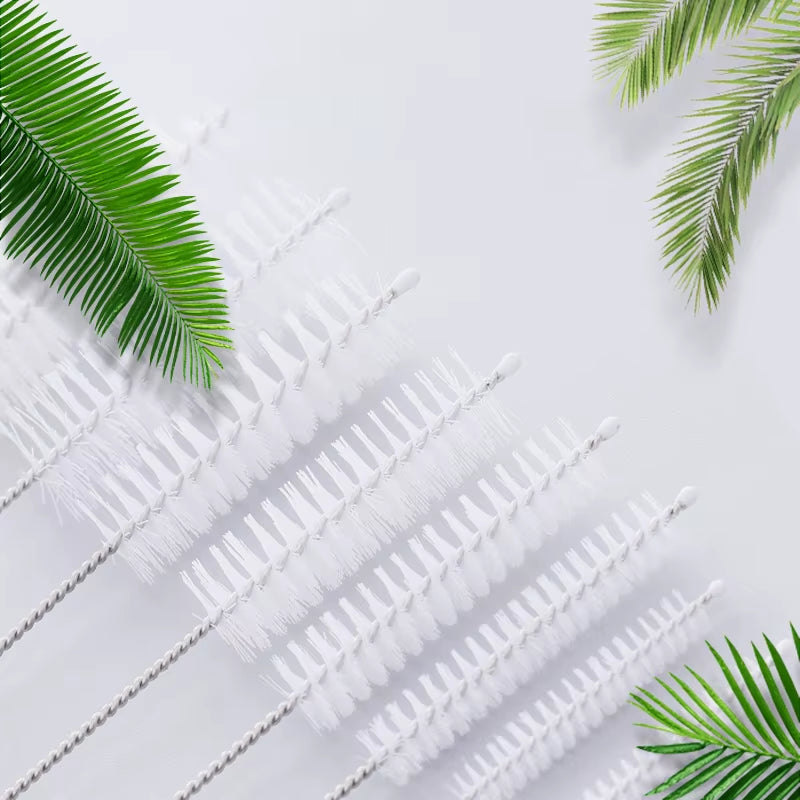 Bottle Clean Brush 10Pcs Set Stainless Steel Soft Hair Brush Pipette Straws Brush Multipurpose Household Cleaning Tools