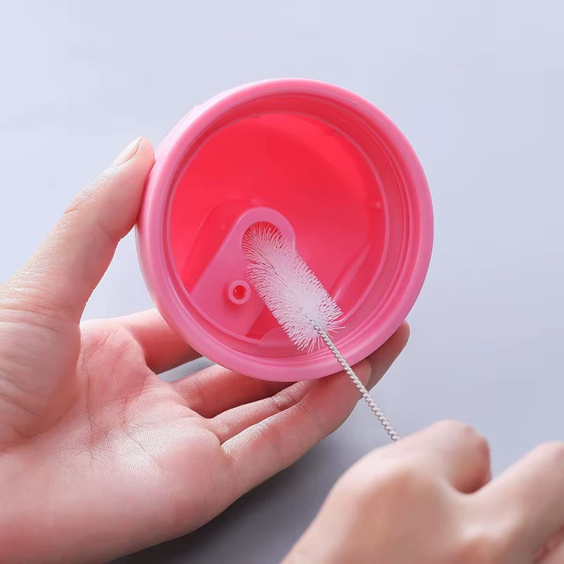 Bottle Clean Brush 10Pcs Set Stainless Steel Soft Hair Brush Pipette Straws Brush Multipurpose Household Cleaning Tools