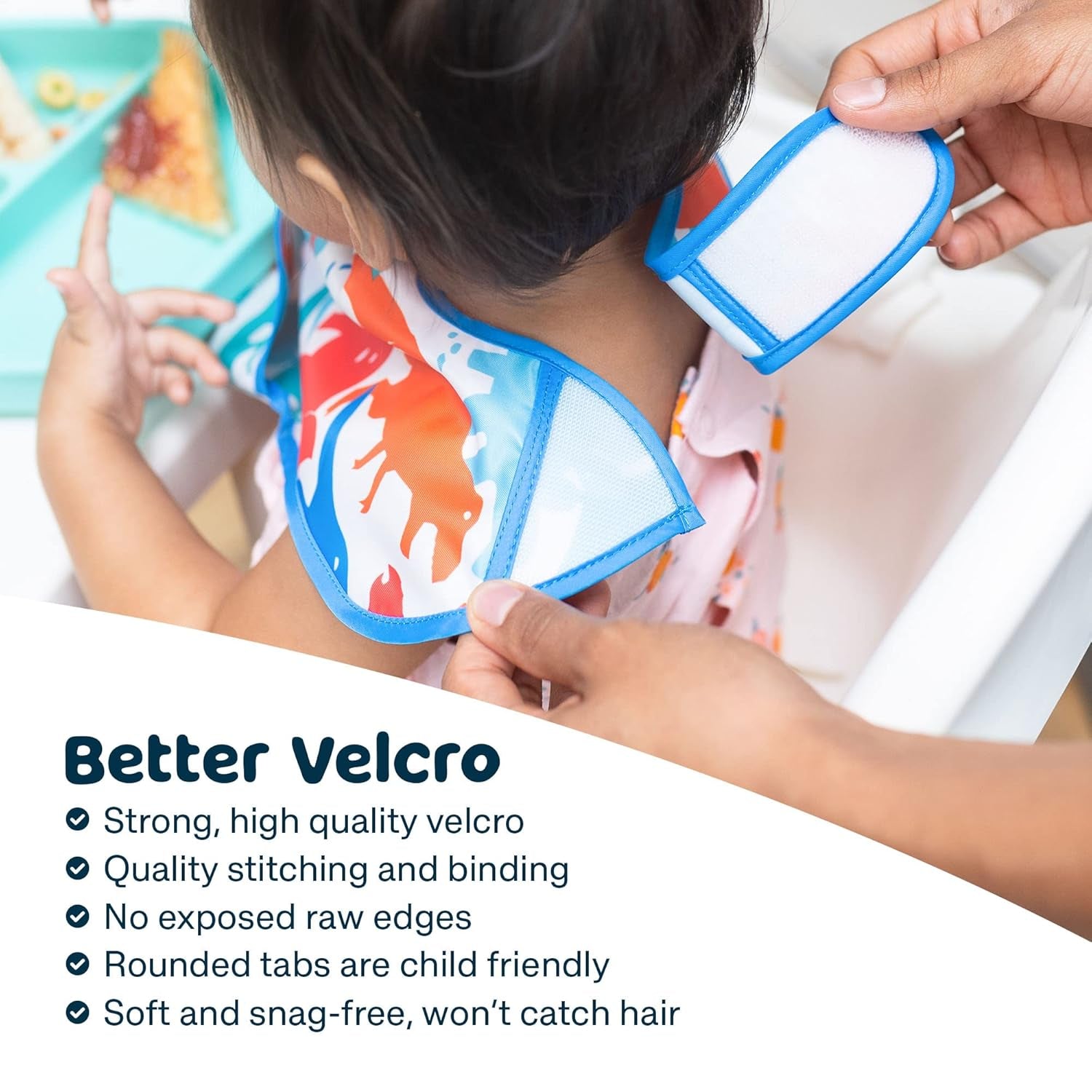 Mess-Proof Baby Bibs for Eating | Waterproof, Wipeable Toddler Bibs with Catch-All Pocket | Feeding Bibs for Girls & Boys(3 Pack,Slate, Olive)