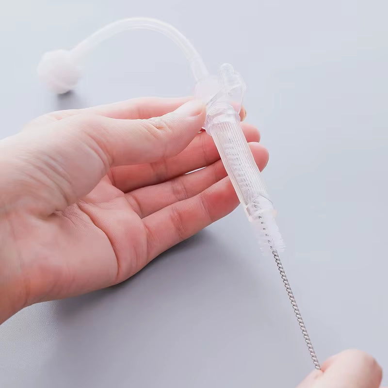 Bottle Clean Brush 10Pcs Set Stainless Steel Soft Hair Brush Pipette Straws Brush Multipurpose Household Cleaning Tools