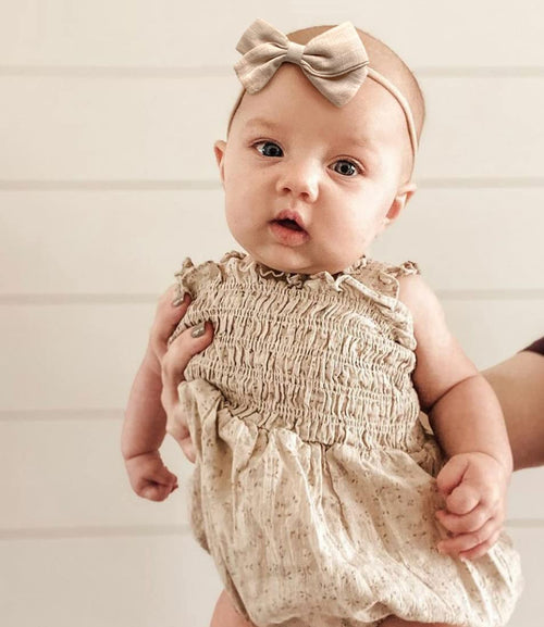 Baby Girl Headbands and Hair Bows, 10Pcs Stretchy Nylon Hairbands for Newborn, Infant, Toddlers