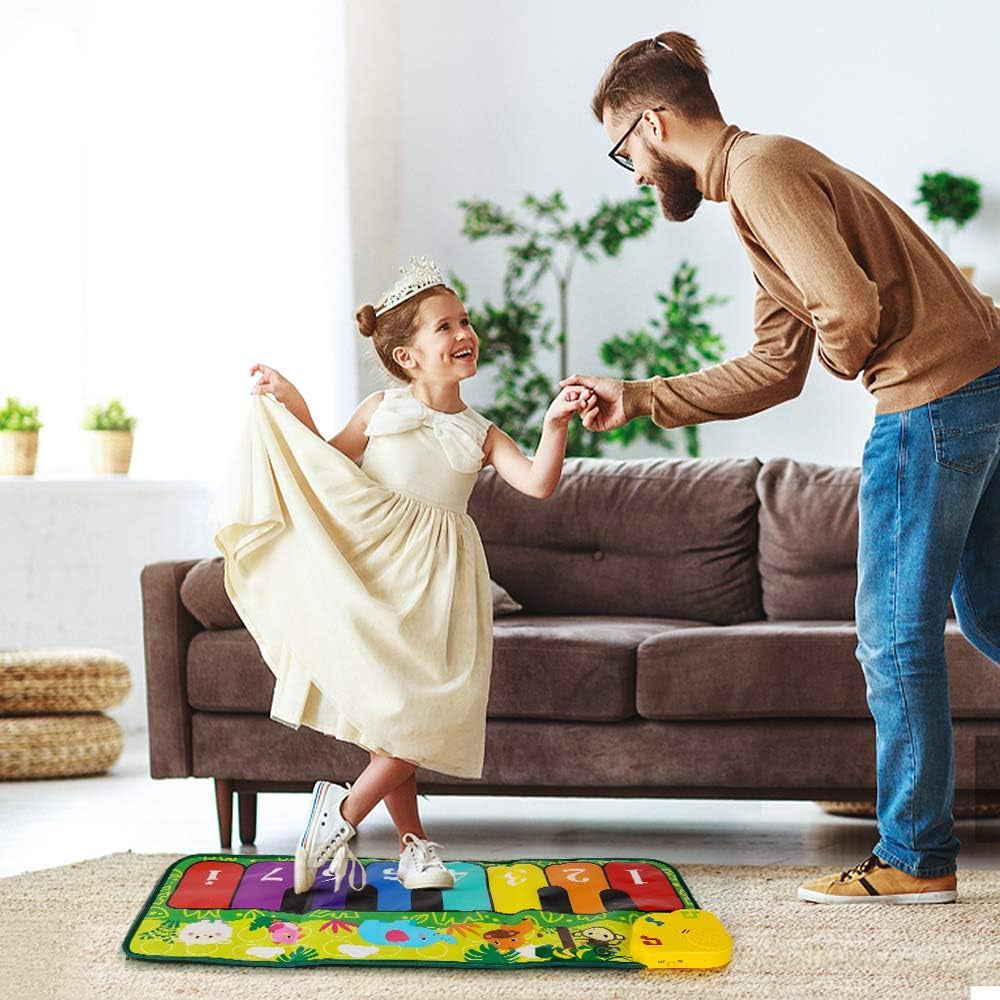 Foot  32" Keyboard Play Mat Toddler  with 5 Animal Sounds Early Education Toys Gift for Girls Boys