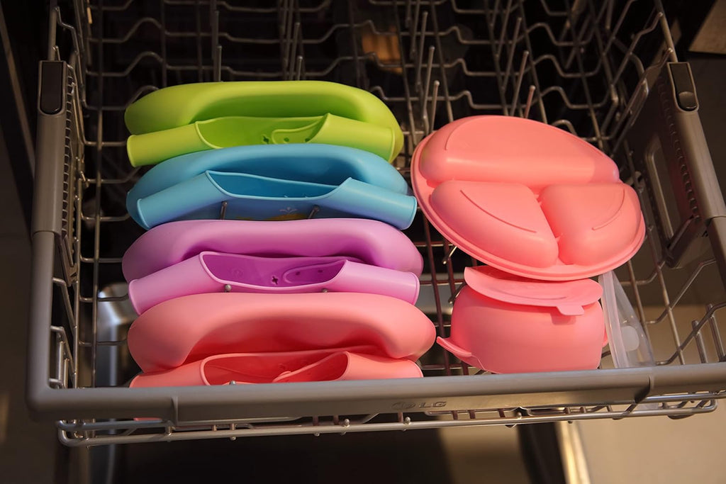 2-Pack Waterproof Silicone Baby Bib Light Weight Comfortable Easy Wipe Clean (Pink/Beige)